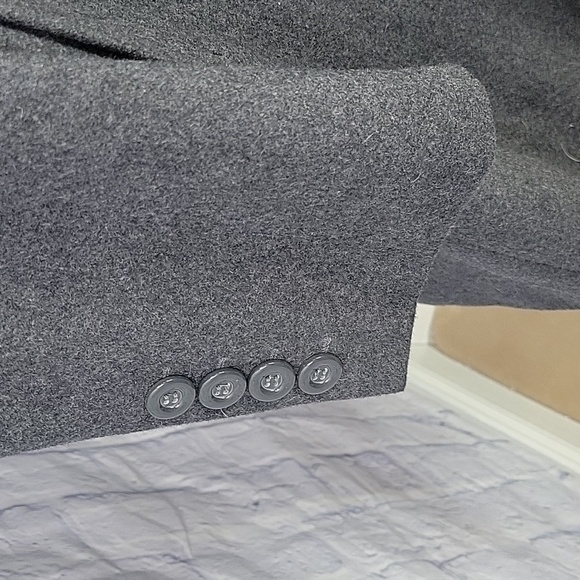 FORTINI Italian Colezione Wool Charcoal Long Overcoat Size 46L - Picture 5 of 16